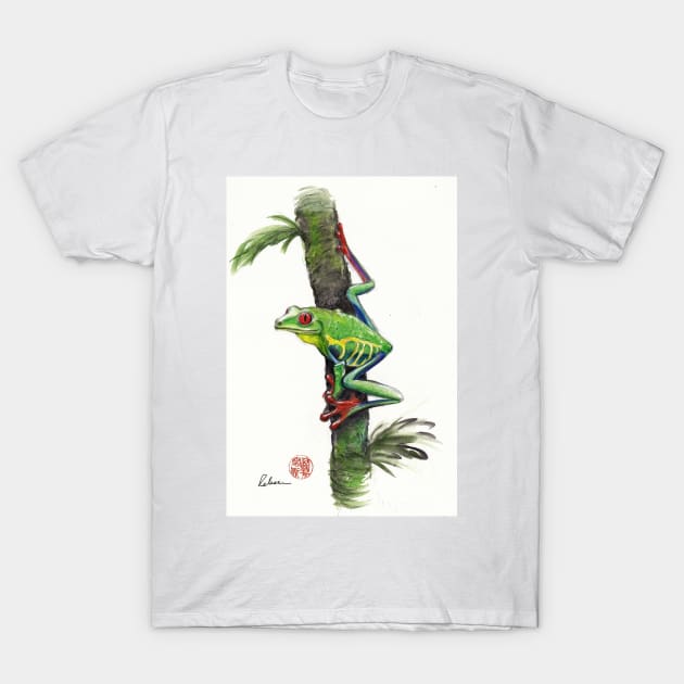RED-EYED TREE FROG - watercolor painting T-Shirt by tranquilwaters